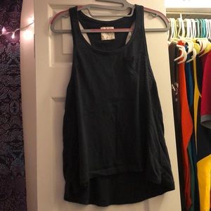 High-low navy tank top